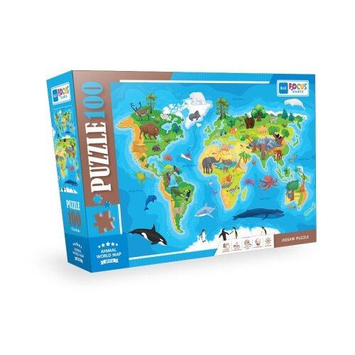  Puzzle 100 pcs animal world map bf316 ( 108/23166 ) Cene