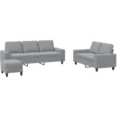  3-dijelni set sofa svjetlosivi od tkanine Slike