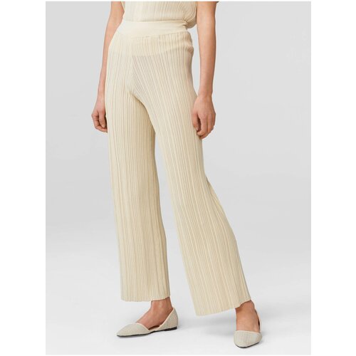 Orsay Beige wide ribbed trousers - Women Slike