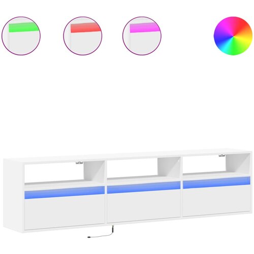 VidaXL Stenska TV omarica z LED lučkami bela 180x31x45 cm, (21323433) Slike