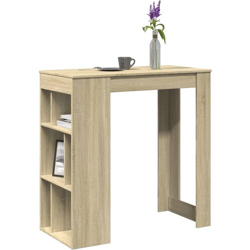 vidaXL Barska miza s policami sonoma hrast 102x50x103,5 cm inž. les Cene