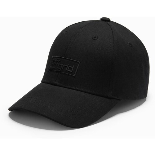 Ombre Men's baseball cap with visor and rectangular patch - black Cene