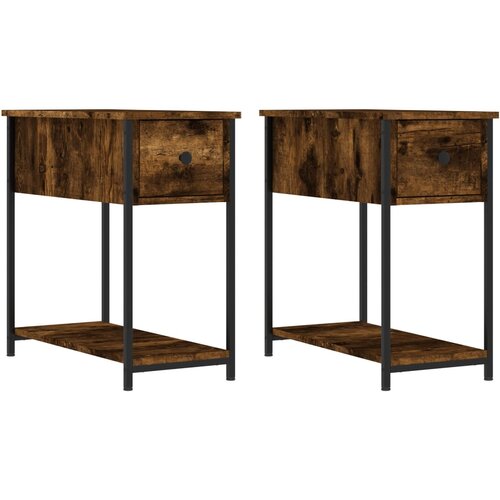 Maison Chic Dvo delni komplet Nočne omarice - Nočne mize dimljeni hrast 30x60x60 cm inženirski les, (21688686) Slike