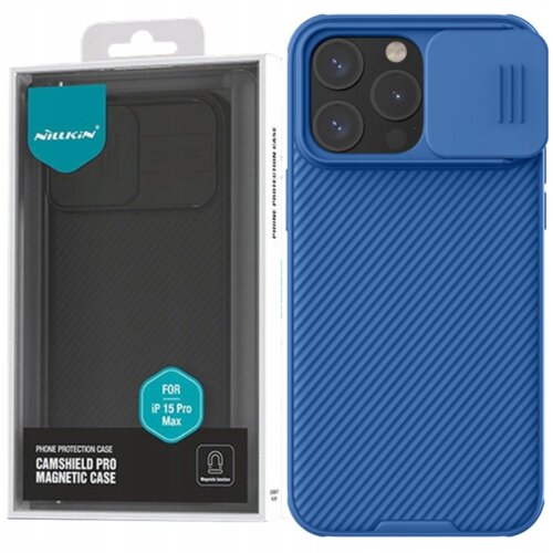 Nillkin SK&Oacute;RZANE ETUI CASE OSŁONA NA APARAT DO IPHONE 15 PRO MAX NIEBIESKIE, (21910839) Cene