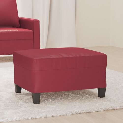  The Living Store Stolček za noge vinsko rdeč 70x55x41 cm umetno usnje - Stolček Za Noge, (21456472) Slike