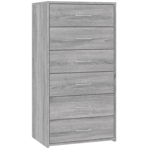Maison Chic Komoda - Predalnik s 6 predali siva sonoma 50x34x96 cm konstruiran les, (21720615) Cene