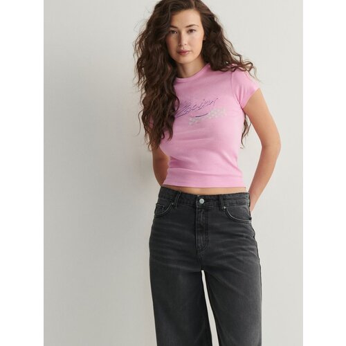 Reserved Ladies` t-shirt - roza Cene