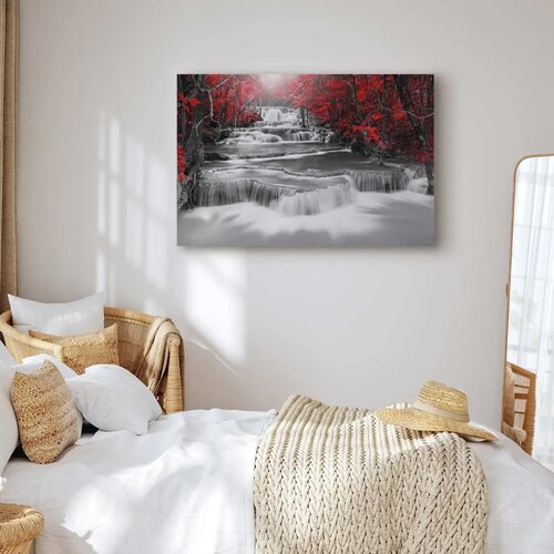  Slika - Cascade of Thoughts (1 Part) Wide Red 60x40 Standard Slike