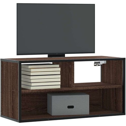TV ormarić smeđi hrast 80x31x39 5 cm Konstruirano drvo i metal Cijene