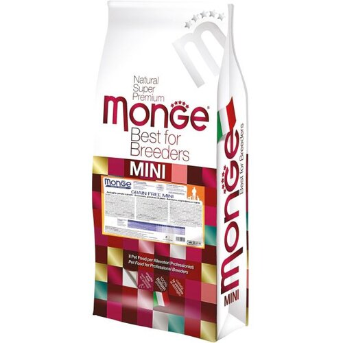 Monge bwild mini sa inćunima 15 kg – suva hrana bez žitarica za male pse Slike