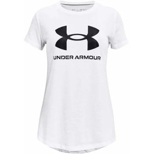 Under Armour LIVE SPORTSTYLE GRAPHIC SS Majica za djevojčice, bijela, veličina