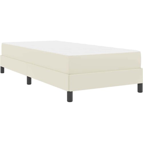  Krevetna konstrukcija s madracem Krema 90 x 200 cm tkanina Slike