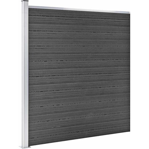  Set panela za ogradu WPC 1484 x (105 - 186) cm crni Slike