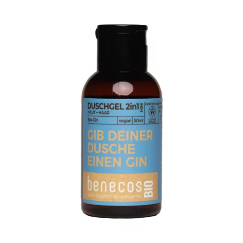 Benecos benecosBIO 2v1 gel za prhanje "Gib deiner Dusche einen Gin" - 50 ml