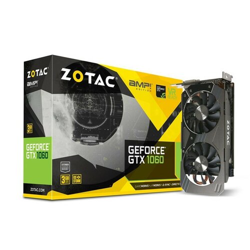 Zotac GeForce GTX1060 3GB AMP Edition, HDMI/DVI-D/3xDP/192bit ZT-P10610E-10M grafička kartica Slike