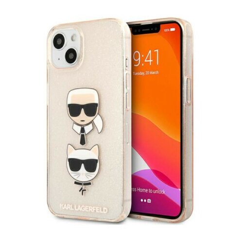 Karl Lagerfeld futrola za iPhone 13 mini gold glitter karl`s & choupette ( GSM165627 ) Slike