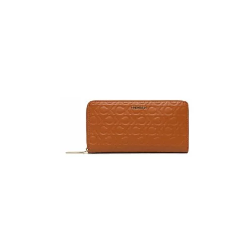 Calvin Klein Velika ženska denarnica Ck Must Z/A Wallet Lg Embossed K60K610253 Rjava