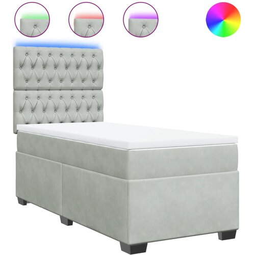 Box spring krevet s madracem svjetlosivi 100x200 cm bar&amp;scaron;unasti Slike