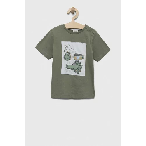 Birba Trybeyond Pamučna majica kratkih rukava za bebe boja: zelena, s aplikacijom