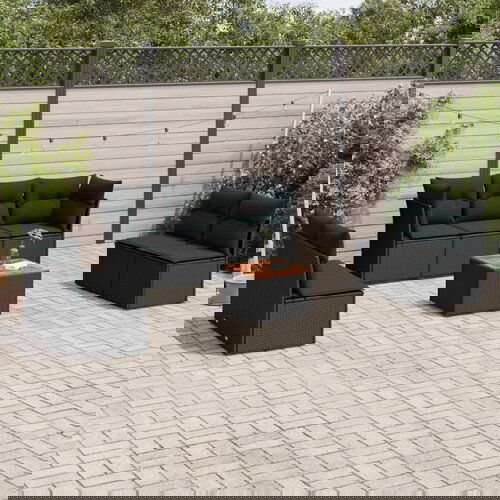 vidaXL 8-dijelni set vrtnih sofa od poliratana s jastucima crni Cijene