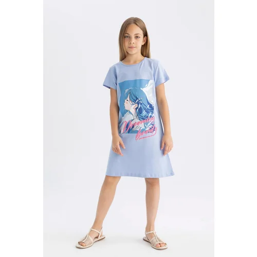 Defacto Girl's Printed Short Sleeve Nightgown