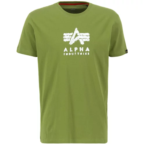 Alpha Industries Majica zelena / kivi zelena / bijela