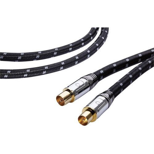 Oehlbach antene priključni kabel [1x 75 Ω antenski mo&scaron;ki konektor - 1x 75 Ω antenski ženski konektor] 10.00 m 125 dB pozlačeni konektorji črna\, siva, (20431856) Cene