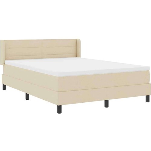 Box spring krevet s madracem Krema 190 x 140 cm Poliester Slike
