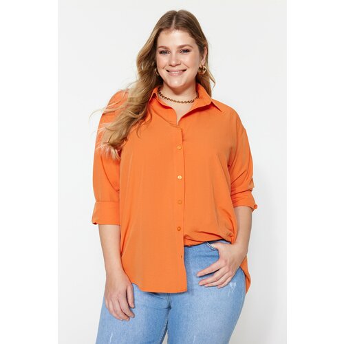 Trendyol Curve Plus Size Shirt - Orange - Regular fit Slike