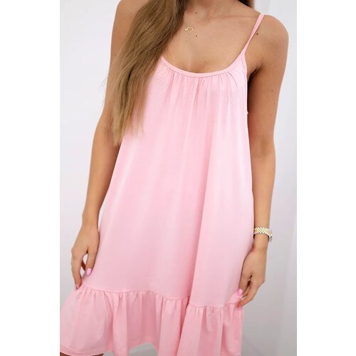 Kesi Dress with thin straps powder pink Cene