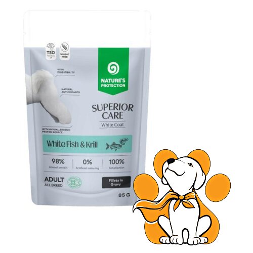 Nature's Protection White Dog White Fish&Krill 85g, Vlažna Hrana Za Bele Pse Cene