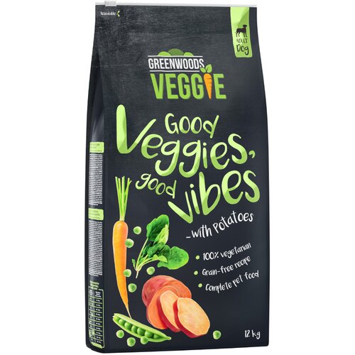 Greenwoods Veggie (slatki) krumpir s graškom, mrkvom i špinatom - 12 kg Cijene