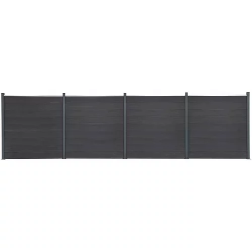  Set panela za ogradu sivi 699x186 cm WPC