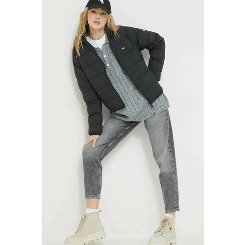 Tommy Jeans Pernata jakna za žene, boja: crna, za prijelazno razdoblje