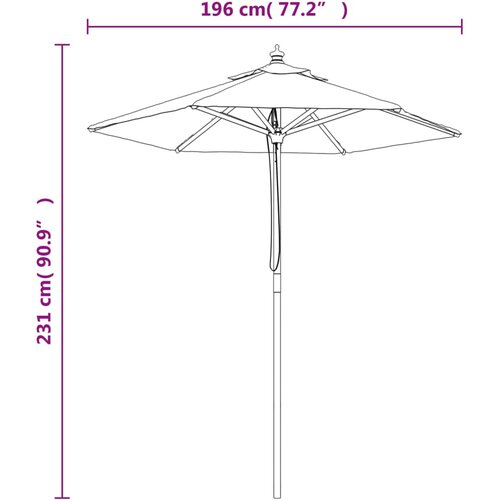  Vrtni suncobran s drvenim stupom antracit 196 x 231 cm Slike