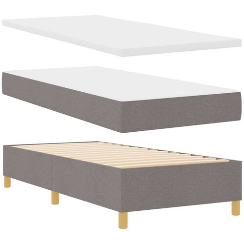 Box spring krevet Sivo-smeđa 90 x 200 cm tkanina Slike