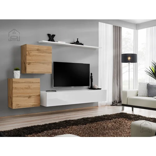 ASM Meble Dnevni TV regal Switch V 250 cm - votan/bel