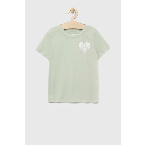 Abercrombie & Fitch Otroška kratka majica zelena barva