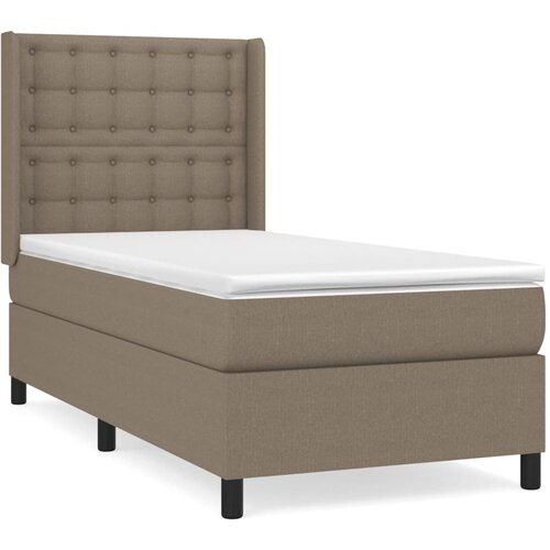 VidaXL Krevet s oprugama i madracem smeđesivi 80x200 cm od tkanine Slike