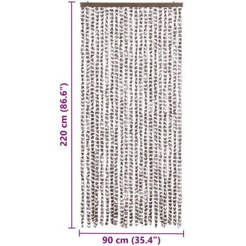  Zastor protiv insekata smeđe-sivi i bijeli 90 x 220 cm &amp;scaron;enil Slike