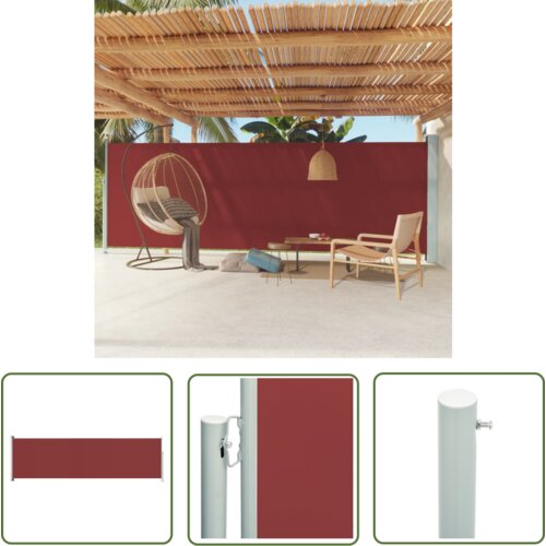  The Living Store Zložljiva stranska tenda za teraso 180x600 cm rdeča - Stranska Tenda, (21743436) Slike