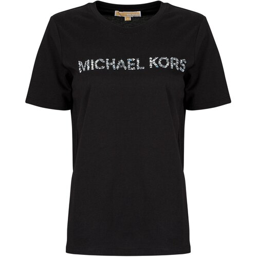 Michael Kors Majice s kratkimi rokavi MULTI RHINSTONE CLASSIC T Črna Slike