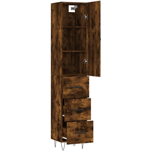  Visoka komoda dimljeni hrast 34,5x34x180cm konstruiranog drva Slike