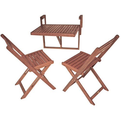 Garden Pleasure Komplet 2 stolov in viseče mize iz evkaliptusovega lesa Garden Pleasure Balcony Berkeley Slike