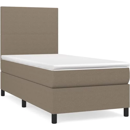 vidaXL Box spring postelja z vzmetnico taupe 80x200 cm blago, (20895460)