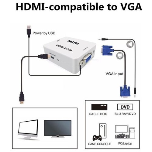 Brk konverter mini hdmi na vga HDMI2VGA Cene