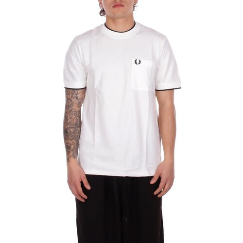Fred Perry Majice s kratkimi rokavi M2395 Bela Slike