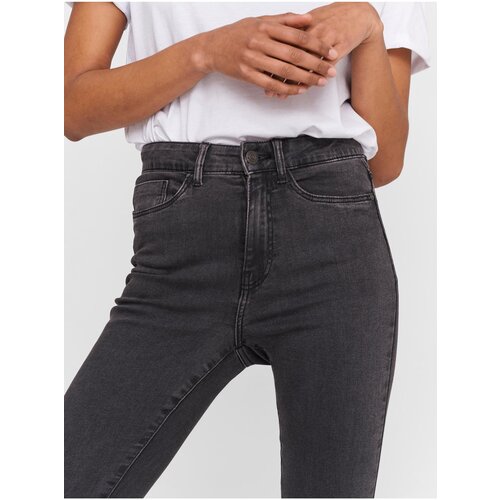 Noisy May Dark Grey Flared Fit Jeans Sallie - Women Cene