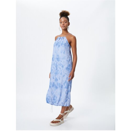 Koton Parachute Dress Halter Neck Hem with Pleated Pockets Tie-Dye Patterned Slike