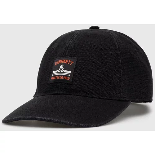 Carhartt WIP Pamučna kapa sa šiltom Field Cap boja: crna, s aplikacijom, I033216.89XX